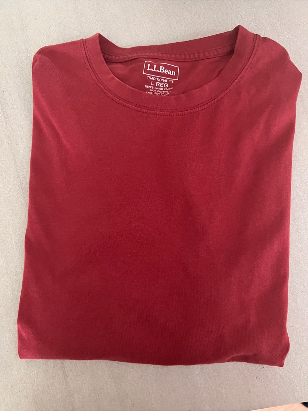 L.L. Bean Men’s Crewneck T-Shirt in Burgundy Red